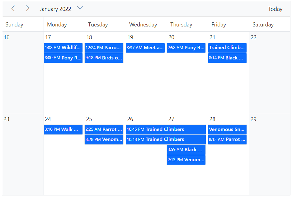 Custom month view in Blazor Scheduler