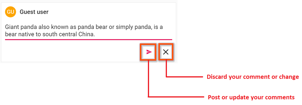 Posting or discarding a comment