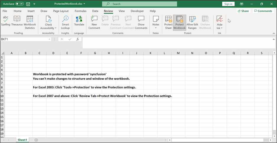 Restricting Insert and Delete Options in a Protected Workbook