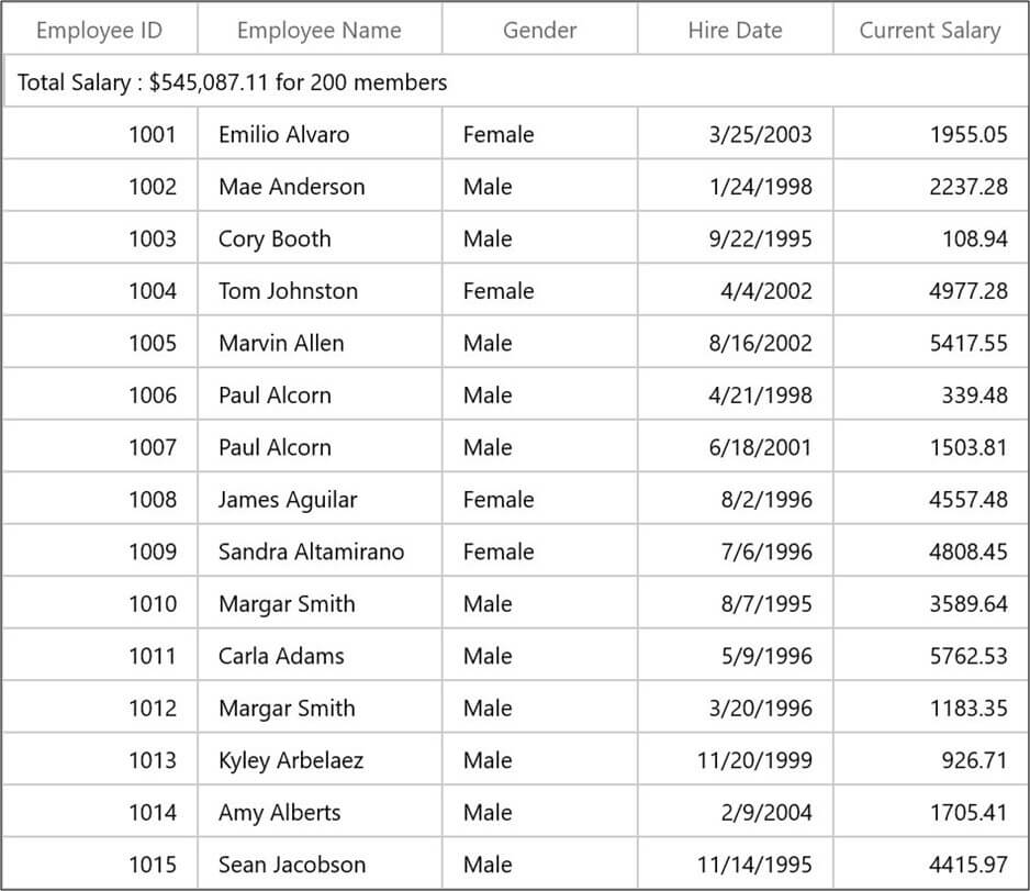 Displaying a Summary Row in WinUI DataGrid