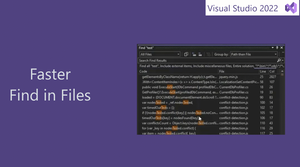 Enhancements in the Find in Files Feature in Visual Studio 2022