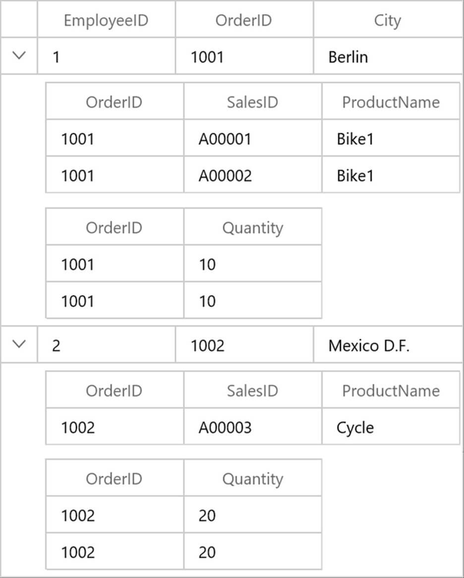 Master-Details View in WinUI DataGrid