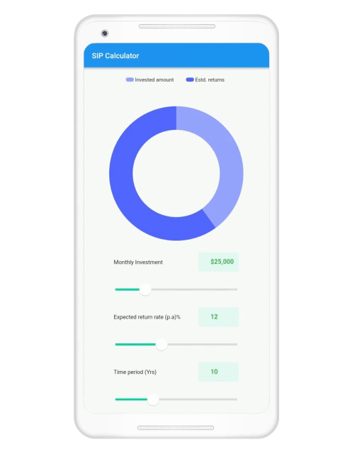 Mobile View of Investment (SIP) Calculator in Flutter
