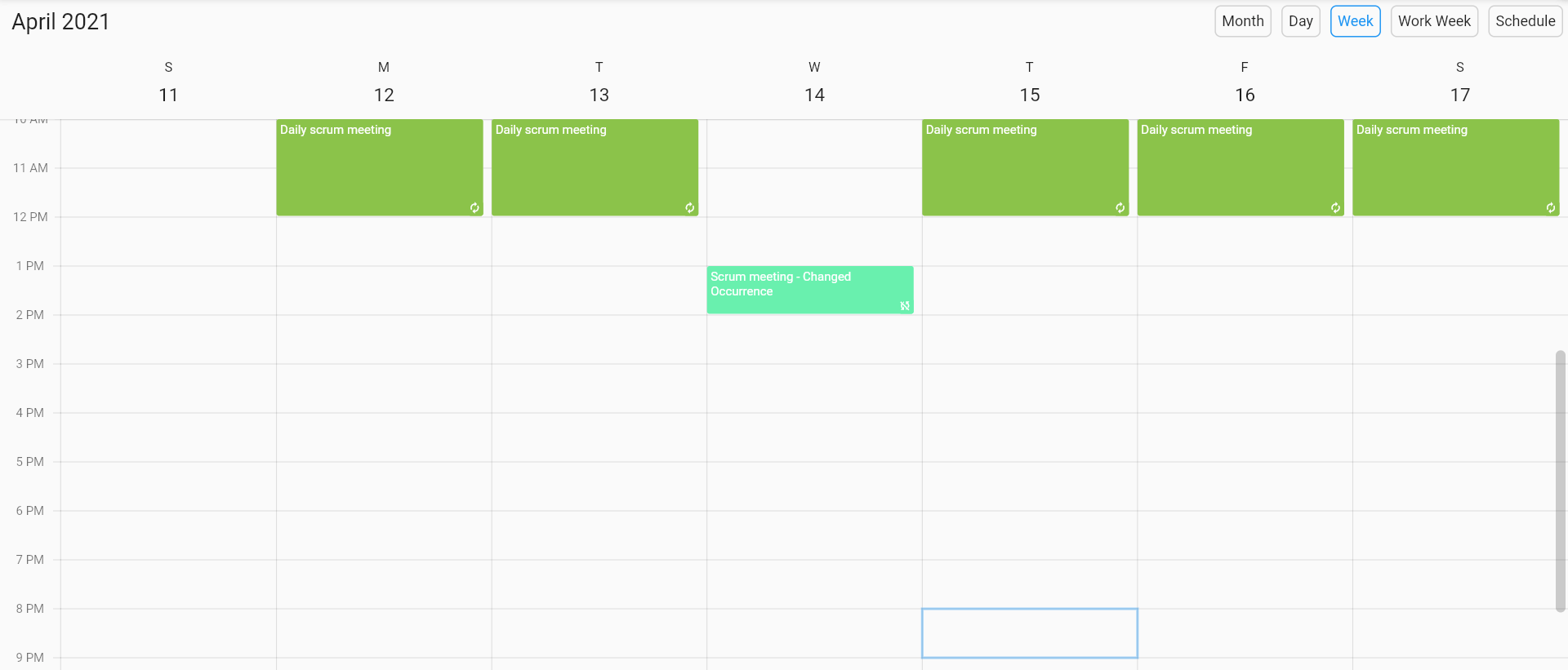 Changing the Occurrence Details of a Recurring Appointment in Flutter Event Calendar