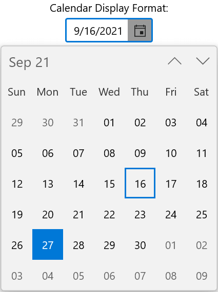 Customizing the Calendar Display Format in WinUI Calendar Date Picker