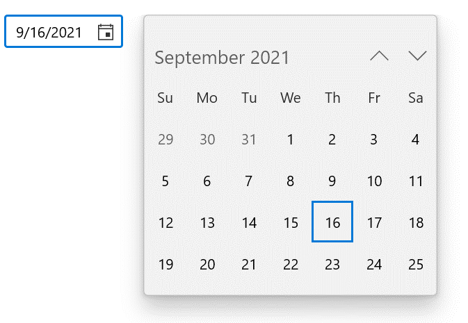 Customizing the Dropdown Placement and Height in WinUI Calendar Date Picker