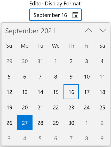 Customizing the Editor Display Format in WinUI Calendar Date Picker
