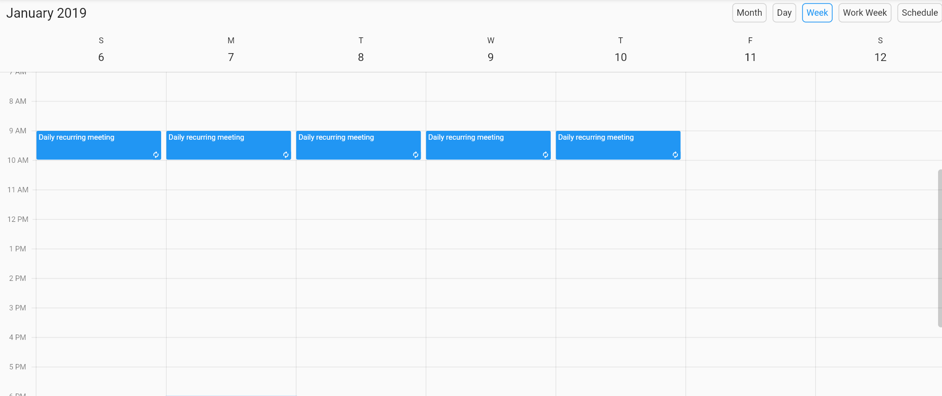 Daily Recurring Appointments in Flutter Event Calendar