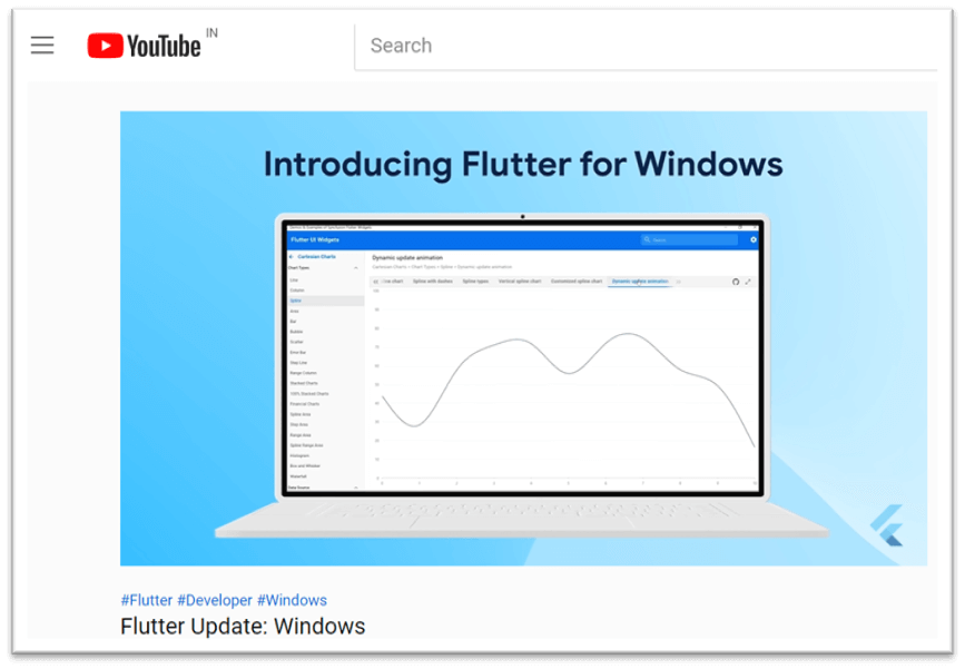 Syncfusion Demo App Featured in Flutter Update- Windows Video