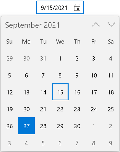 WinUI Calendar Date Picker Control