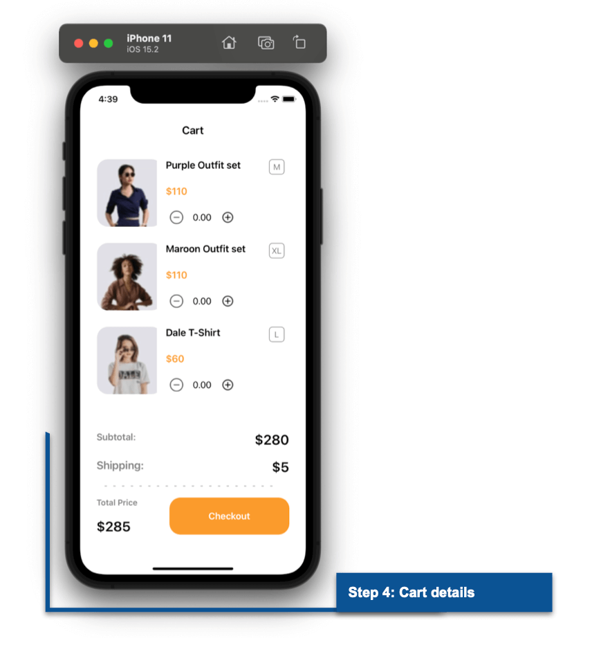 Cart with checkout option in Xamarin.Forms