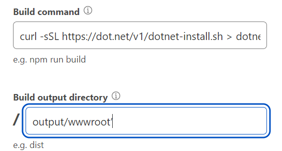 Configuring Build command and output directory in GitHub
