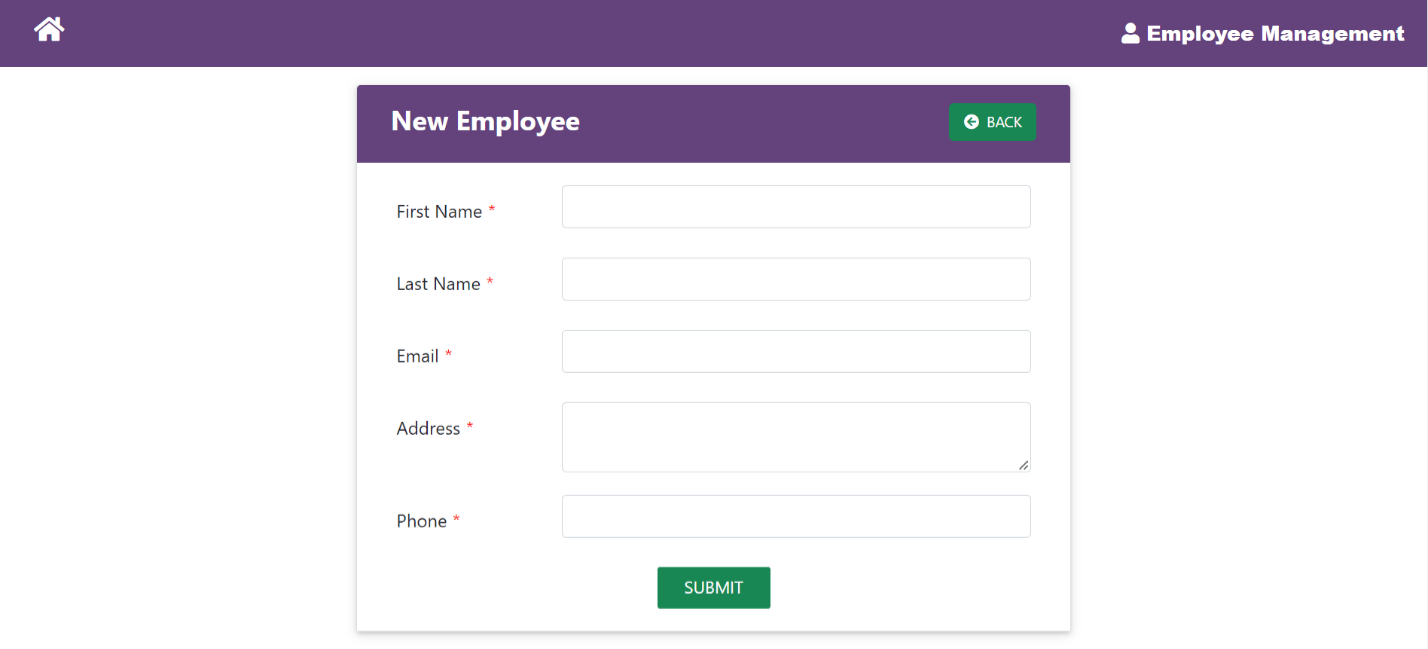 Create a new employee record in Angular CRUD app