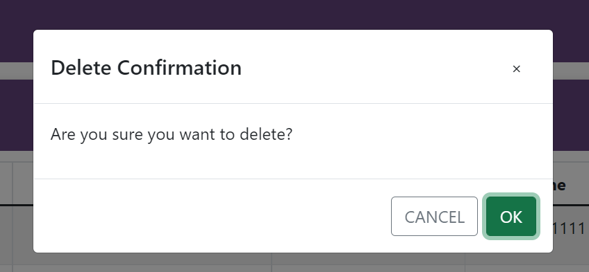 Delete Confirmation implemented using Modal in Angular CRUD