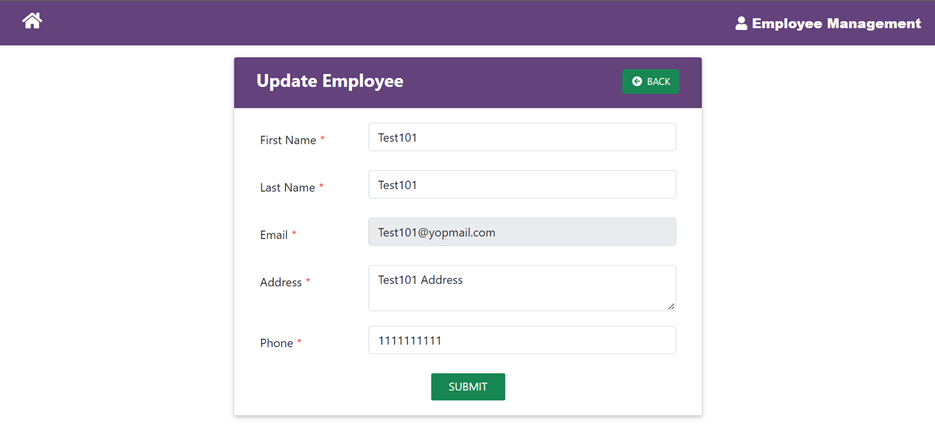 Edit the existing employee record in Angular CRUD app