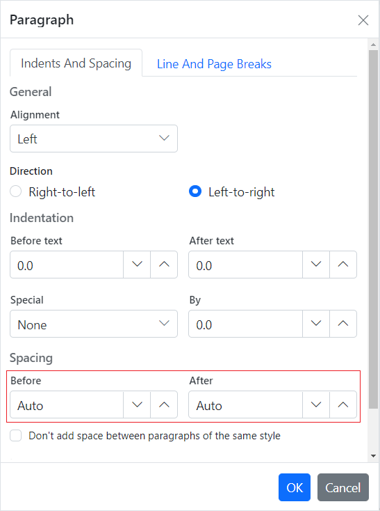 Paragraph Auto Spacing Feature in JavaScript Word Processor