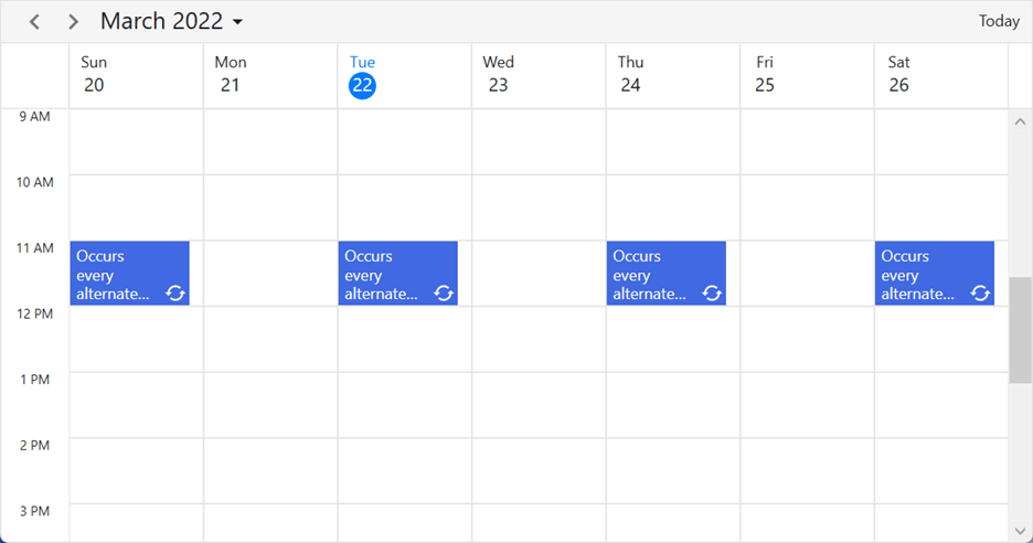 Daily Recurring Appointments in WPF Scheduler