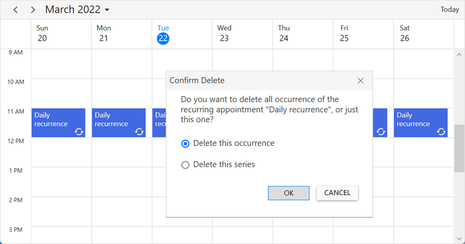 Deleting Recurring Appointments in WPF Scheduler