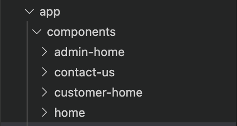 Observing the directory after creating the components