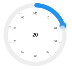 Radial slider with discrete value selection