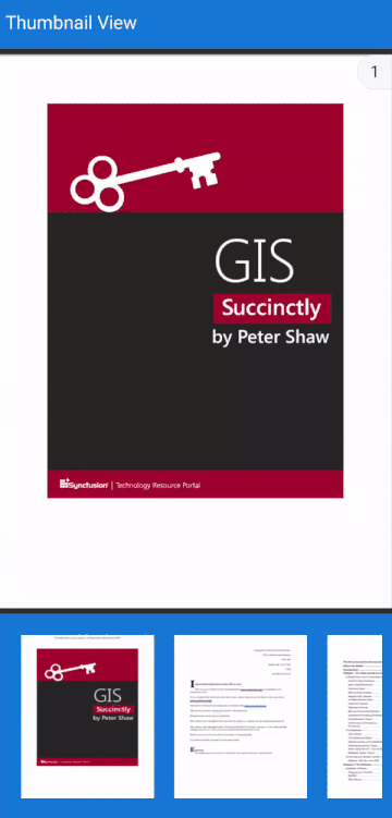 Viewing PDF pages as thumbnails using the Xamarin.Forms PDF Viewer component