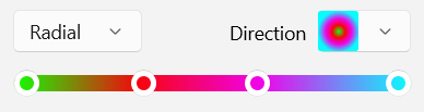 Radial gradient's simple editor