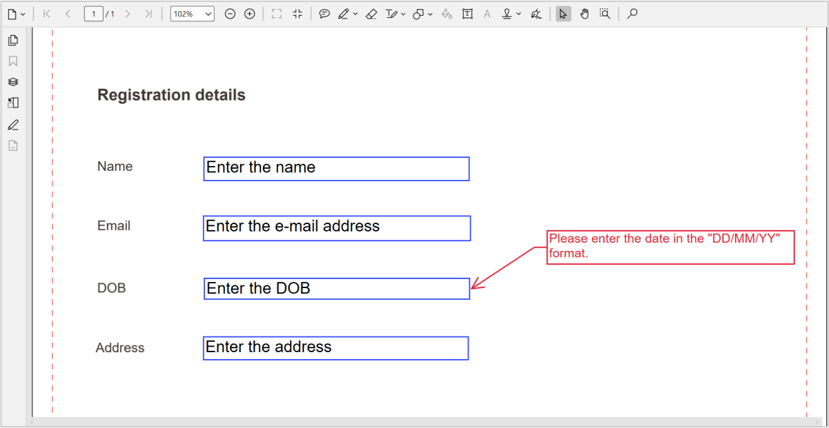 Callout text box annotation in WPF PDF Viewer