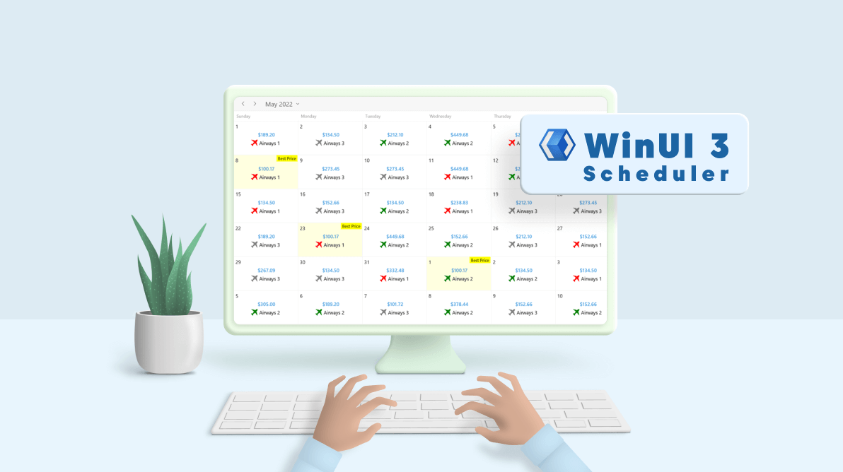Design an Airfare Calendar to Display the Lowest Fares Using the WinUI Scheduler
