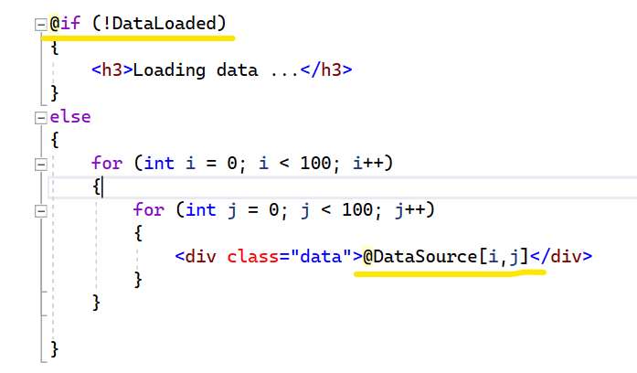 Razor code example screenshot