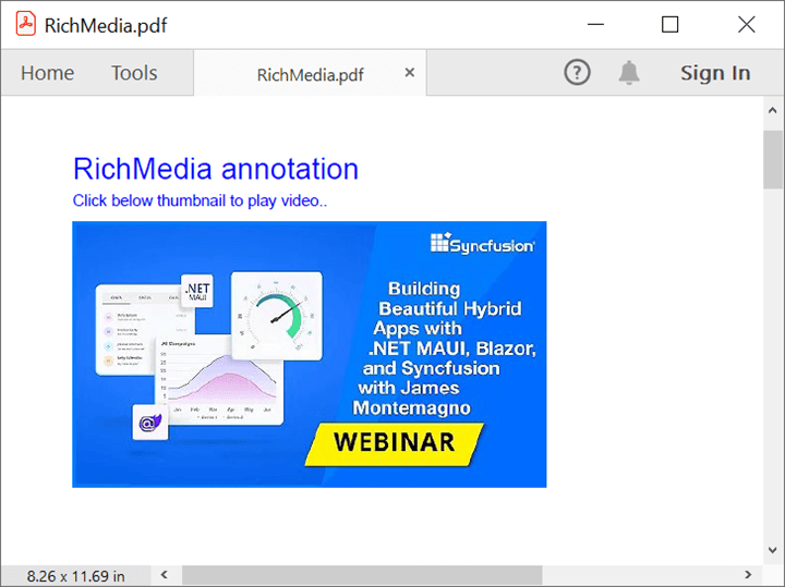 RichMedia annotation support in .NET PDF Library