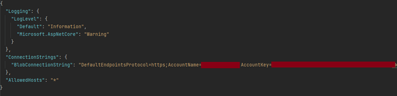 Add the connection string to the appsettings.json file 