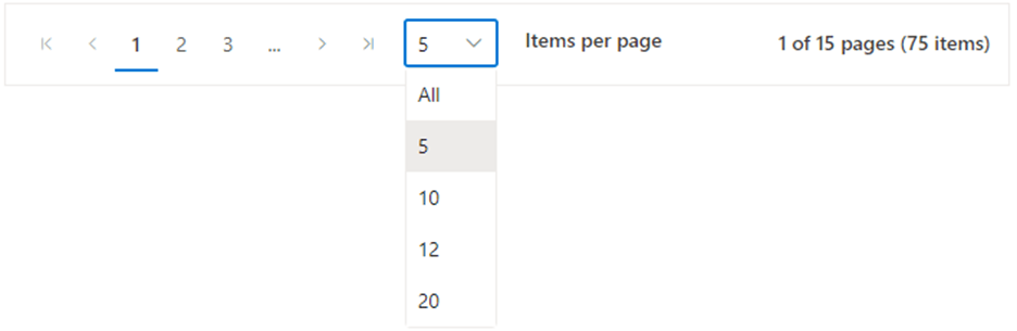 Page Size Dropdown in Blazor Pager Component