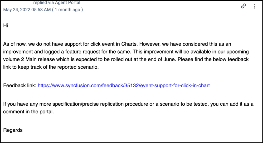 Syncfusion Response and Customer Feedback to Updated Response