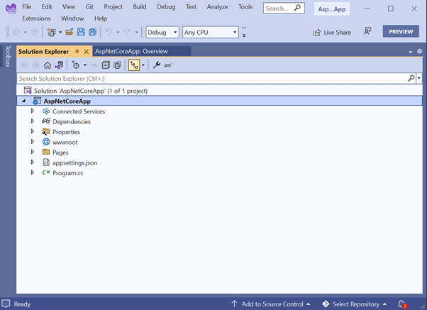 ASP.NET Core Application in Visual Studio