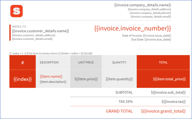 Invoice HTML template