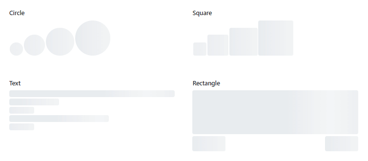 Built-in Content Shapes in Vue Skeleton component