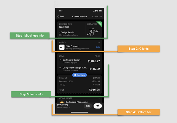 Breakdown of Invoice Page UI in .NET MAUI