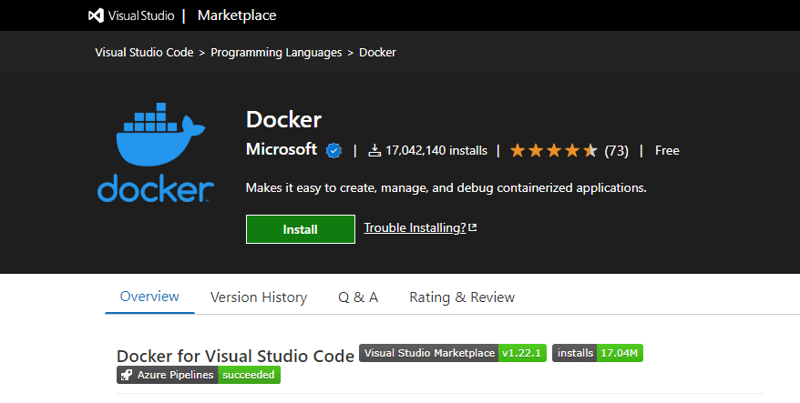 Docker - Visual Studio Code extension