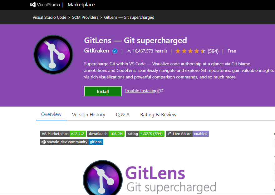 GitLens - Visual Studio Code extension