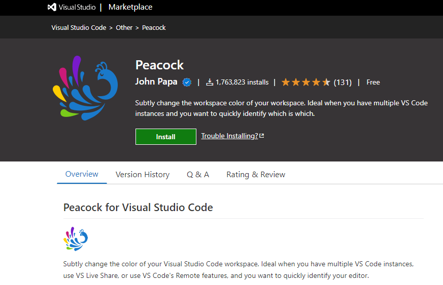 Peacock - Visual Studio Code extension