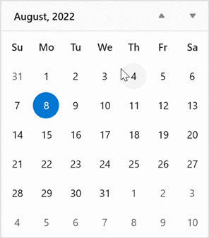 Date Range Selection in Calendar