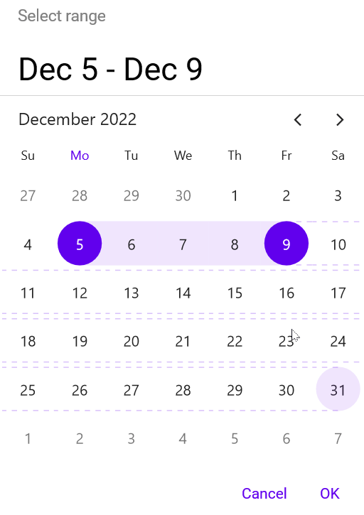 .NET MAUI Calendar View Control