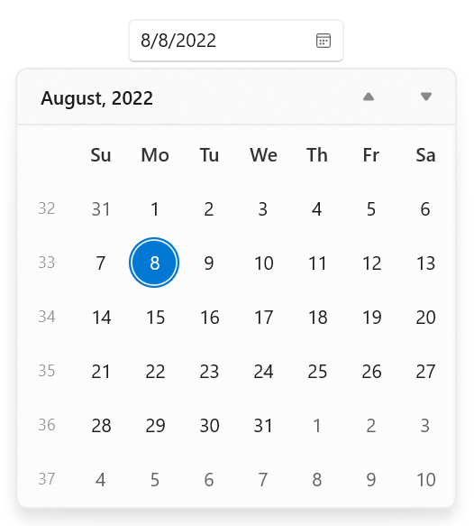 Show Week Number in Calendar Date Picker