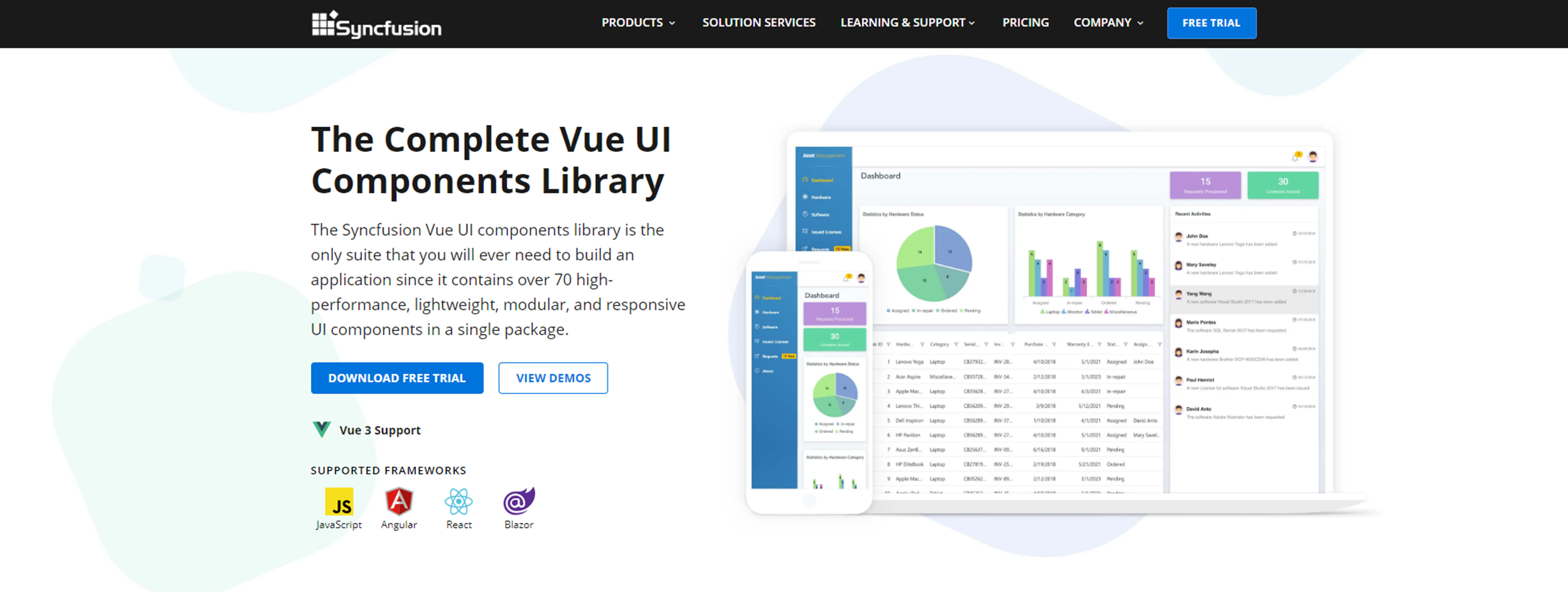 Syncfusion Vue UI