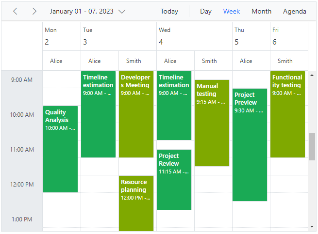 Custom Workdays in Blazor Scheduler