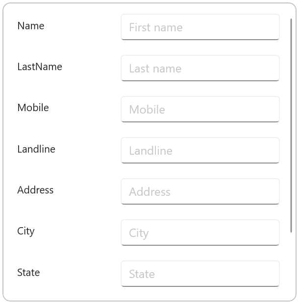 Creating a Contact Form Using the Built-in Editors in .NET MAUI DataForm Control