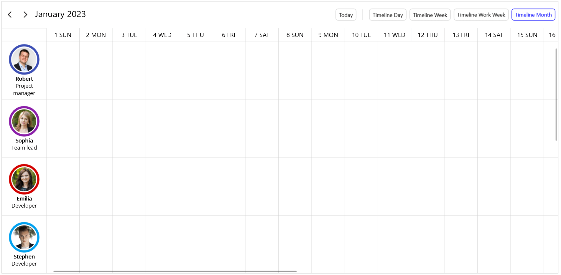 Customize the .NET MAUI Scheduler resource view appearance