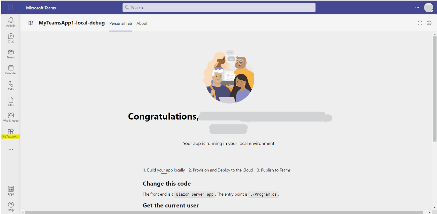 Microsoft Teams application installed