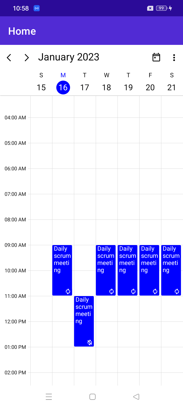 Modified an occurrence of a recurring appointment on a Scheduler