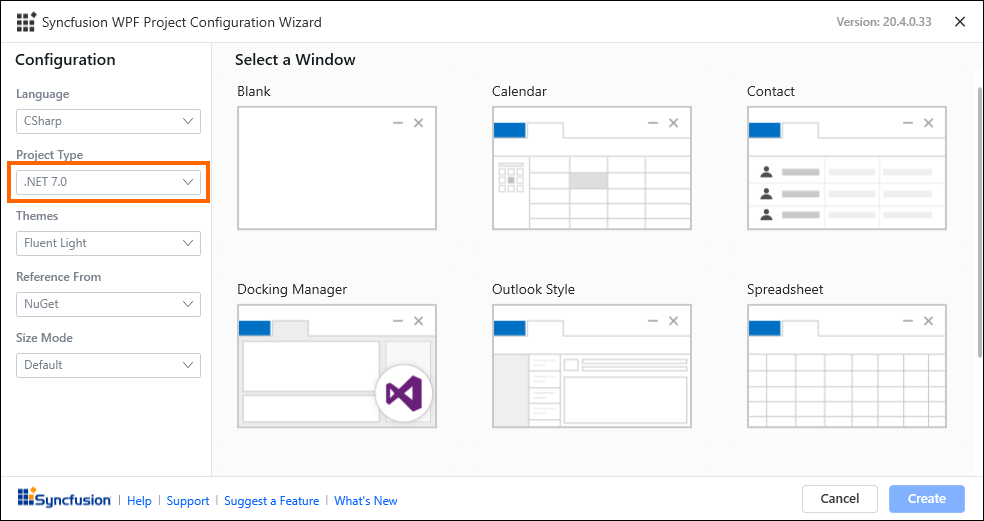 .NET 7 Support for Syncfusion WPF Visual Studio 2022 Extensions